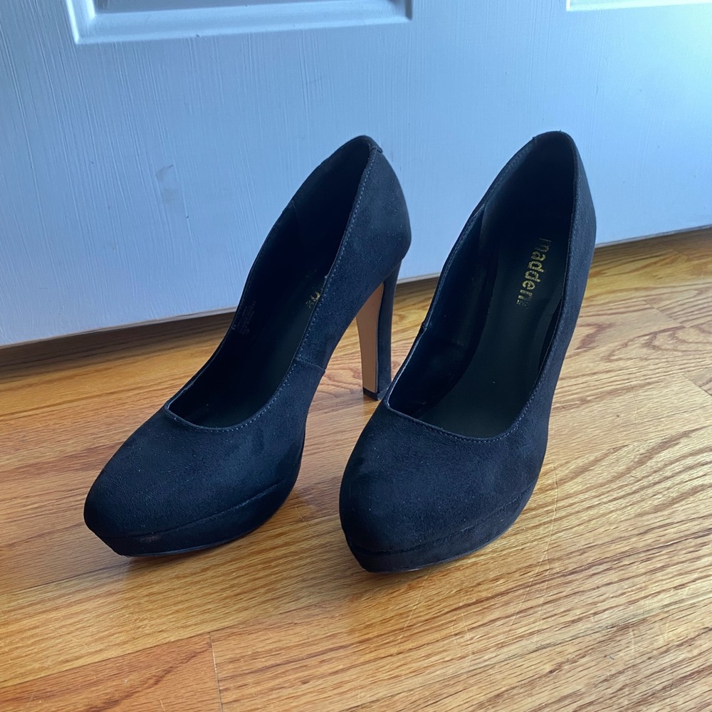 Black Suede High Heels - 8.5